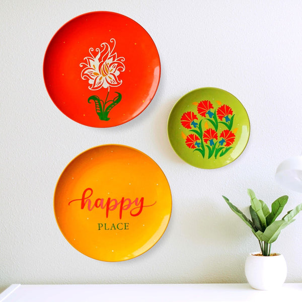 wall hanging decor - happy place wall plate set - buy online India